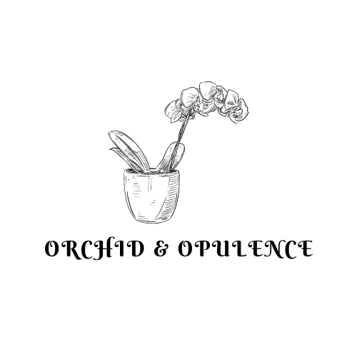 White Handdrawn Orchid Flower Logo